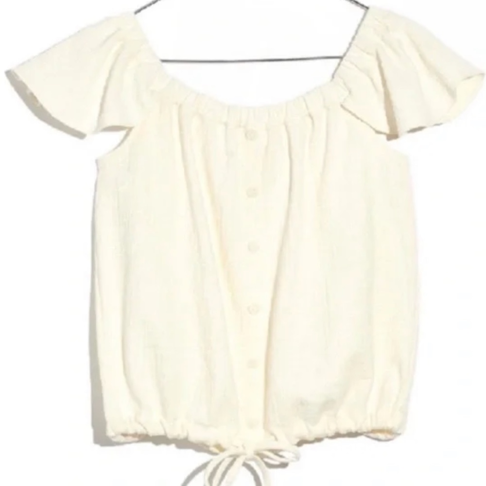 Small Madewell White Off-the-Shoulder Top